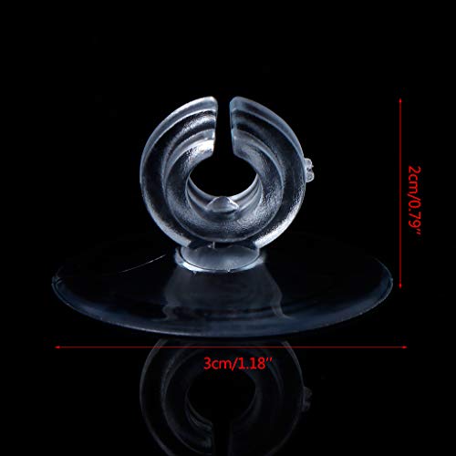 10Pcs Replacement Suction Cup with Clip 1.2in Dia for Aquarium Air Tube Fish for Accessories Clear Sucker Holder