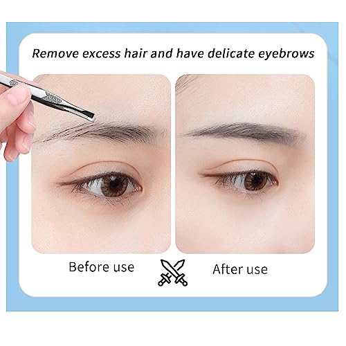 Tweezers for Women Facial Hair,High Precision Stainless Steel Tweezers for Eyebrows Facial Hair, Splinter and Ingrown Hair Removal,2 Count