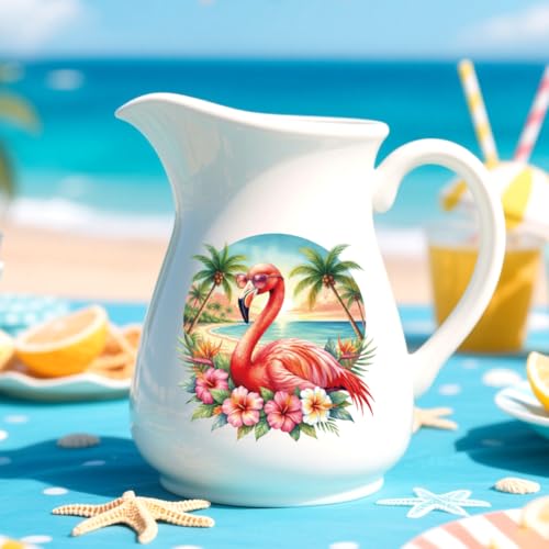 Peacoblue 18 Sheets Rub on Transfers for Crafts, Summer Flamingos 3.6"x3.9" UV DTF Cup Wraps Waterproof Cold Transfers Stickers for Wood Glass Metal Cup Tumblers Mirrors Mugs Home Decor - style: Summer Flamingos