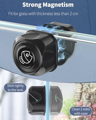 Pawfly Aquarium Magnetic Brush Fish Tank Cleaner for Acrylic & Plastic Aquariums 1.8 Inch Mini Soft Fluff Scrubber Pads Floating Dust Cleaning Tool for 4/5 Inch Thick Fish Tank up to 30 Gallons - size: 1 PCS