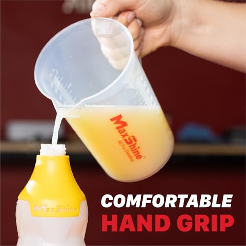 Maxshine Universal Measuring Cup 1000ml – Transparent, Chemical-Resistant Polypropylene – High-Accuracy Markings, Easy-Grip Handle – Durable & Reusable for Car Detailing Use - size: 1000ml
