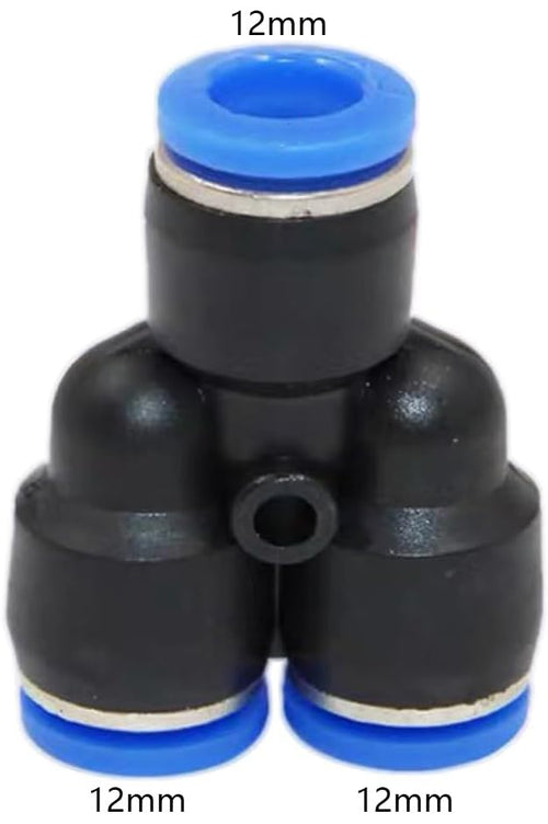 12mm OD Y splitter Push to connect Fittings,push to connect air fittings, air line push connectors (5 Pcs) - size: 0.472", style: Y spliter Union