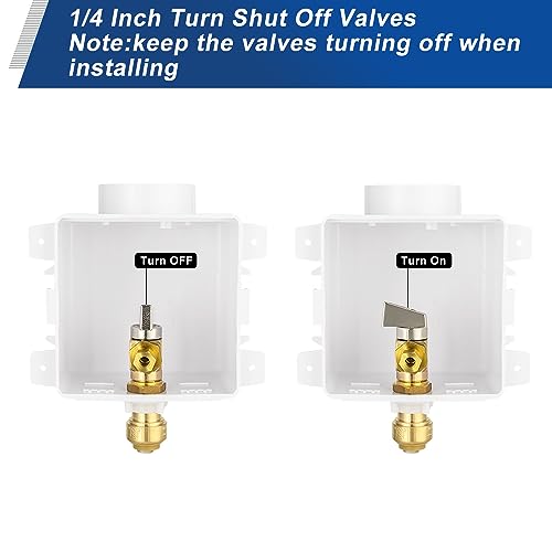 EFIELD Universal Ice Maker Box,1/2-Inch Push fit Inlet Connection with Installed 1/4-Turn Ball Valve (Regular),(IM029) - size: without Arrestor, style: Push Fit