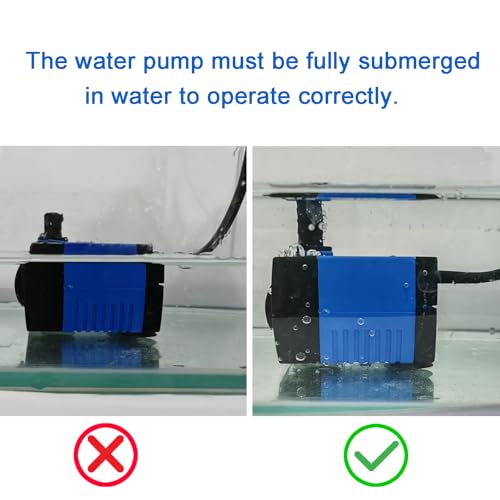 AQUANEAT Small Fountain Pump, 80 GPH Submersible Water Pump for Aquarium Fish Tank, Outdoor Water Fountain, Hydroponics, Pond Filter Pump - size: 80GPH