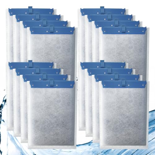 Pryitier 16 Pack Filter Cartridge Compatible with Whisper Filters 20i,40i/IQ20,30,45,60/PF20,30,40,60 and ReptoFilter, Large Aquarium Replacement Filter Cartridges for Fish Tank - size: 16 Pack Large