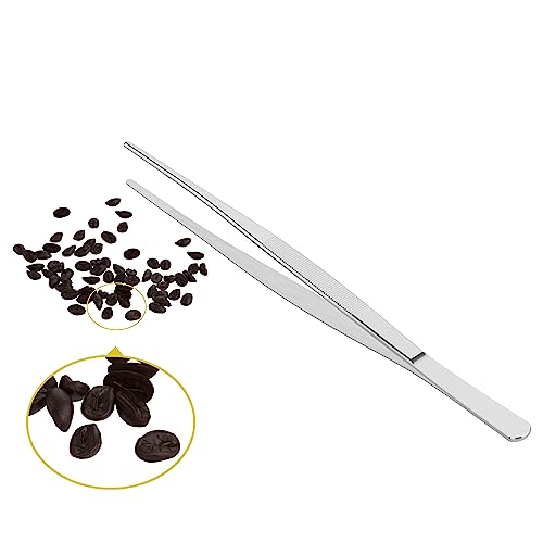 2 PCS 12 Inch Stainless Steel Tweezers, with Straight Round Blunt Serrated Tip, 1/16 Inch Thickness Stainless Steel, Multipurpose Daily Garden Home Lab Craft Repairing Tool - size: 12"L(1/16"T)