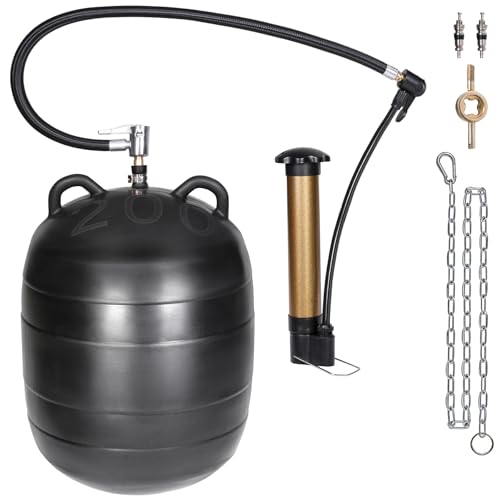 8 Inch Inflatable Pipe Plug Kit with Fast Air Pump & Extension Hose, Heavy Duty Rubber Sewer Test Ball with Safety Chain & Valve Tool for Drain Blocking & Leak Testing(Fits 7.8"-8.2" Pipes) - size: 8 Inch