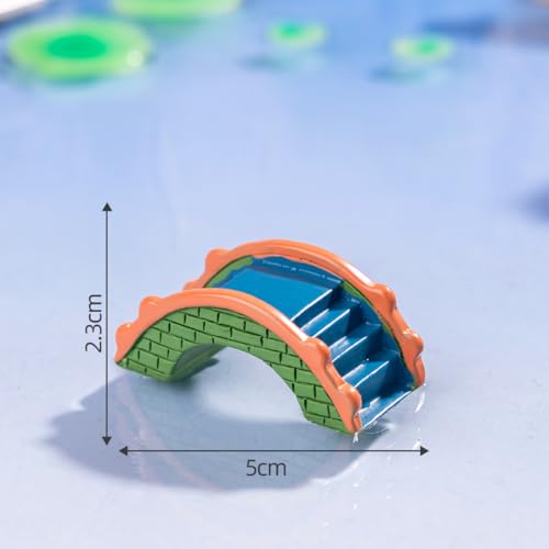 2 Pcs Mini Resin Arch Bridge Figurines - Chinese Style Semicircular Bridges for Fairy Garden Accessories, DIY Moss Landscapes, Dollhouse & Micro Landscape Décor, Fish Tank & Home Decorations