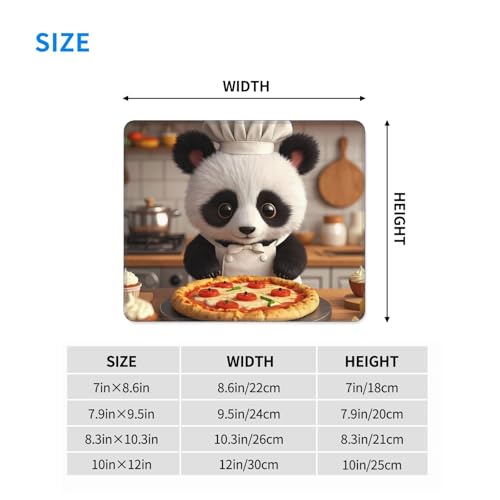 Cute Panda Chef Gaming Mouse Pad Non-Slip Rubber Base Square Mouse Mat for Office Computer Mousepad 10 X 12 Inch - color: Cute Panda Chef, size: 12L x 10W inches