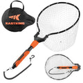 KastKing Titanet Fishing Net, Durable Aluminum Handle, Non-Slip Hi-Vis Grip, Compact Bag & Lanyard, Ideal for Kayak, Lake, Fly, or River Fishing, 2 Net Options - size: 26" Total Length (Fixed Handle), style: Silicone Net