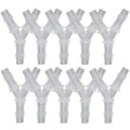 plastic 1/4" Y shape 3 way barbed connector for air hose, water pipe pp polypropylene barb fitting. (Pack of 10 pcs) - style: 10pcs, 1/4" O.D.