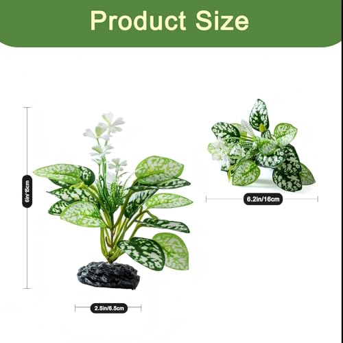2 Pcs Fish Tank Decorations Plants, Artificial Plant Aquarium Accessories Decor, Goldfish Tank Decor Plastic Realistic Plants - color: Green2p