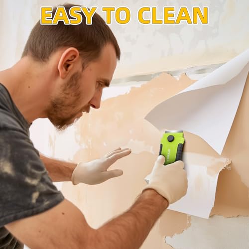 DIYSELF 1 Pack Razor Blade Scraper with 15 Extra Blades, Scraper Tool for Cleaning Window, Paint, Cooktop, Oven, Glass Stove Top Scraper, Razor Scraper with Buit-In Blade Storage (Green) - color: Green, size: 1 Pack