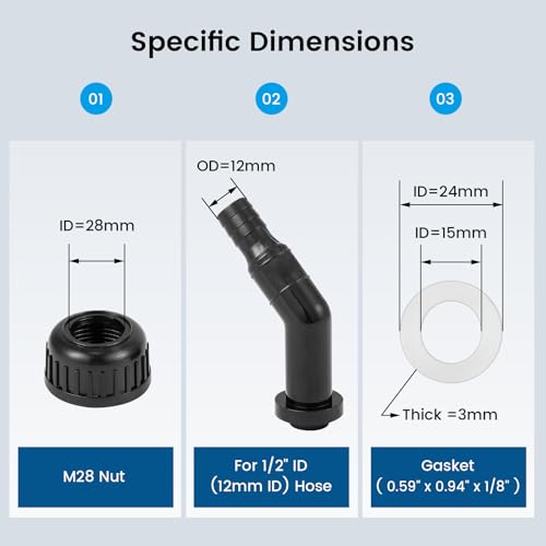 BAOSHISHAN Aquarium Chiller Fitting Kit, Water Hose Connector Accessories | One Set (1 Set)