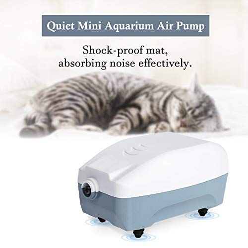 HITOP 2W Single Outlet Aquarium Air Pump, 25GPH Fish Tank Aerator with Accessories, Quiet Oxygen Pump for Small Tank up to 15gallon - style: 25GPH