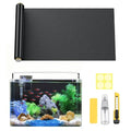 Pawfly Black Aquarium Background, 39.3" x 11.8", Static Cling Fish Tank Background Wallpaper, No Glue Reusable PVC Fish Tank Backdrop, Easy to Install Aquarium Décor Background, Fish Tank Decoration - size: 39.3" x 11.8"