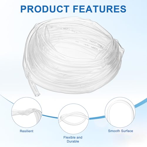 M METERXITY Vinyl Tubing 12mm ID x 14mm OD 30ft Flexible Plastic Tube with 2 Hose Ties, Lightweight Hybrid PVC Hose for Water Gardening/Airline/Aquarium Tubing [Clear] - size: 12mm ID x 30ft
