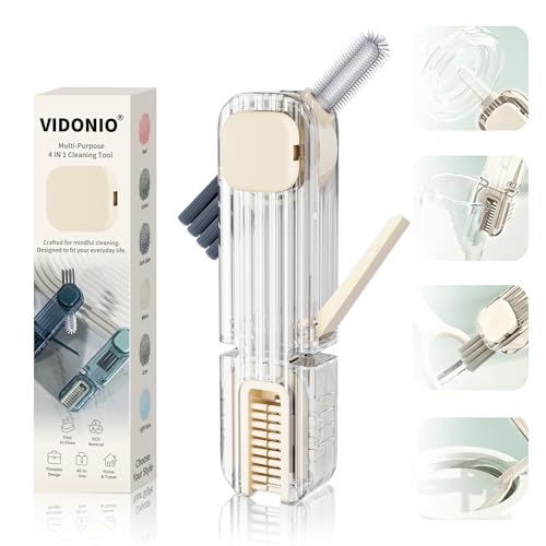 VIDONIO 4 in 1 Cup Lid Gap Cleaning Brush, Multifunctional Insulation Bottle Cleaning Tools, Mutipurpose Tiny Silicone Cup Holder Cleaner, Home Kitchen Cleaning Tools - style: 1Pc White