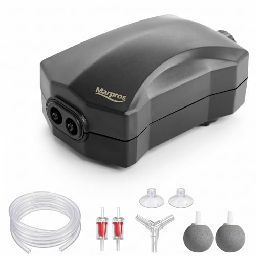 Aquarium Air Pump Single Outlet/Dual Outlet Adjustable Aerator with Accessories for 10-100 Gallon Fish Tank - style: M-200 3W (20-40gal)