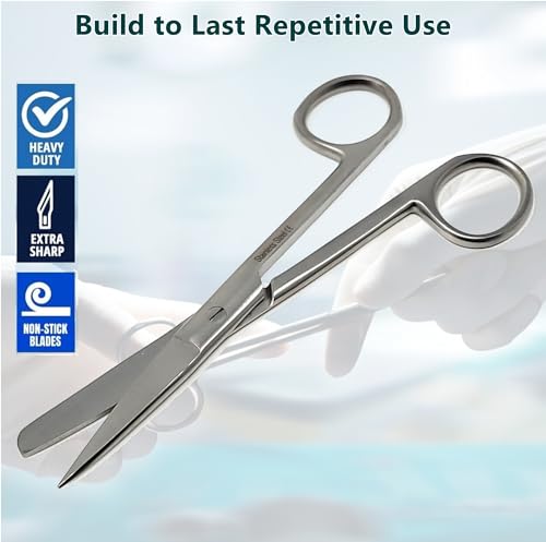 HIGH Grade PACIFATED Stainless Steel Dissecting Operating Scissors 5.5" Sharp Blunt Straight (HTI BRAND)