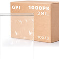 GPI - 10" x 13" Zip Bags, 1000 Count, Clear Plastic Reclosable Zipper Poly Baggies, with Resealable Zip Top Lock. for Freezer, Apparel, Clothing, Food, Home & Office Supplies. - size: 10" x 13"