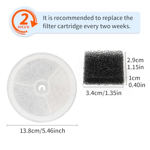 12pcs Cat Fountain Filters with Pre-Filter Sponges for E versweet 2S/3/3 Pro/Solo/Solo SE Quadruple Filter System 3.0 Replacement Filters