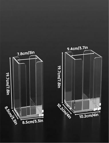 NiHome 2 PCS Acrylic Mason Jar Lid Organizer Rack, Dual Size Holder for Regular and Wide Mouth Lids, Vertical Storage Stand for Cabinet Kitchen Countertop and Pantry Organization (Clear)