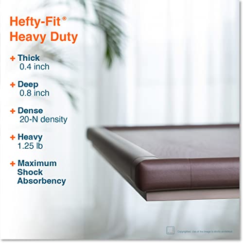 Roving Cove HeftyFit Edge Corner Protector Baby Proofing (Large 15ft Edge 4 Corners), Heavy-Duty, Soft NBR Rubber Foam, Furniture Fireplace Safety Bumper Guard, 3M Adhesive, Coffee Brown - color: Coffee Brown, size: Large 15 feet