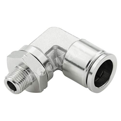 Beduan Push to Connect Fitting Elbow, 1/2" Tube OD x 1/8" NPT Male 90 Degree Elbow Adapter 304 Stainless Steel Air Union Fitting - size: 1/2"Tube OD-1/8"NPT, style: 1Pc
