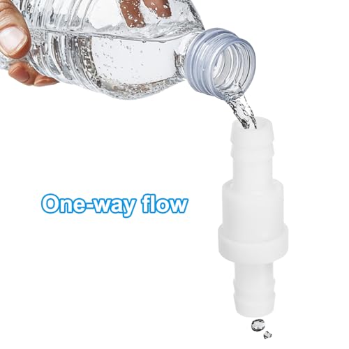 PATIKIL 1/2" Barb Hose One Way Inline Check Valve, 2 Pcs Plastic Non Return Water Stops Ozone Resistance Valve for Aquarium Garden Fuel Oil Air Gas, White - size: 0.5 Inch