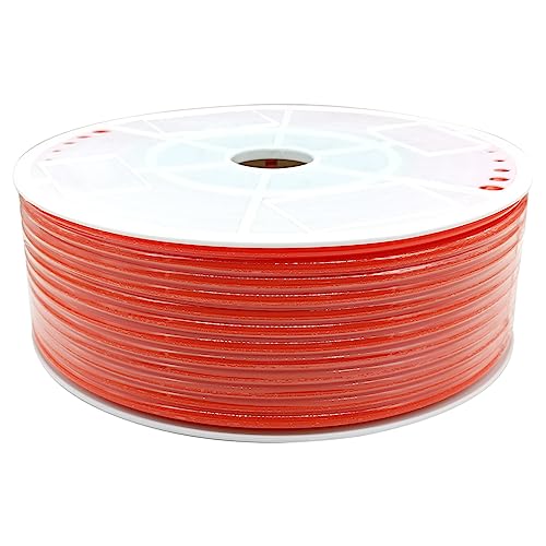 Pneumatic 3/8" OD Tubing 370Ft PU Air Tube Hose Pipe for Air Line or Water Transfer (Orange) - color: Orange, size: 3/8"OD