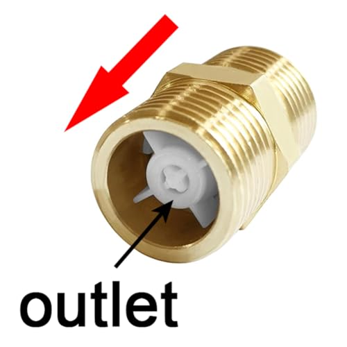 Joywayus Brass Check Valve 1/2" Male to 1/2" Male Thread One Way Non Return Backflow Preventer Check Valves (Pack of 2) - size: Male to Male