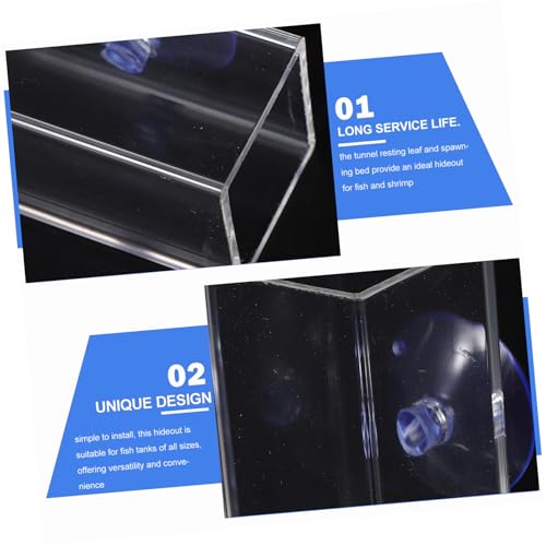 Toyvian Betta Fish Acrylic Tube Tunnel Dual Purpose Hideout for Betta Fish Shrimp Resting Leaf Spawning Bed Quick Installation Fish Tank Decoration Secure Aquarium