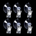 6pcs Aquarium Suction Cup Clips Seaweed Clip for Saltwater Fish Tank Veggie Feeder clamp Plant Holder nori Clip Saltwater Aquarium Tool Fish Tank Accessories - size: 6pcs suction cup clips