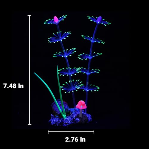 Soft Silicone long Coral Decor with Dynamic Swaying Motion, Weighted Base Aquarium Ornament for Lifelike Reef Aesthetic in Freshwater Saltwater Fish Tank, Safe Shelter for Invertebrates (Green) - color: Green