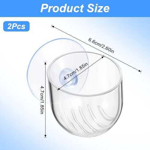 2PCS Aquarium Plant Holder, Fish Tank Plant Holder for Aquascape Decoration, Red Worm Fish Feeder, Aquarium Planter Cup with Suction Cup, Clear