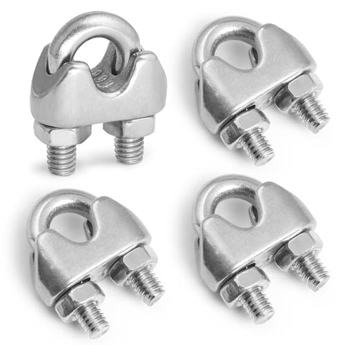 12pcs M3 Wire Rope Clamp, 1/8 inch Cable Clamps Stainless Steel Wire Rope Clips - size: M3