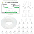 LINLAN 16 Feet 3/16''Silicone Airline Tubing with Storage Box, Aquarium Air Pump Accessory Kit, 3 Check Valves, 4 Control Valves, 16 Connectors, 12 Suction Cup, for Fish Tank - size: 16 Feet Air Tubing