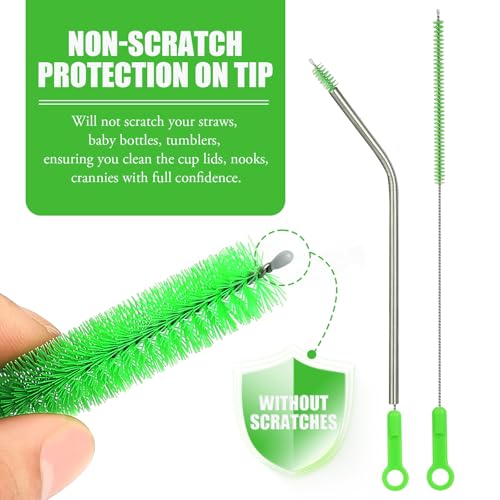 Long Straw Cleaning Brushes 10.5" Baby Bottle Cleaning Brushes,10 Different Diameter Bottle Brush,Detachable Clip Home Bottle Cleaning Brushes for Sippy Cup,Water Bottle,Teapot,Espresso Machines