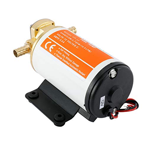 Amarine Made 12v Scavenge Impellor Pump- for Diesel Fuel Scavenge Oil Transfer - White Shell