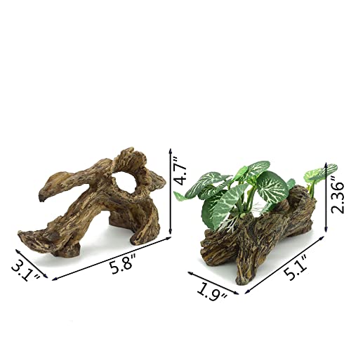 JIHAQUA Artificial Driftwood for Aquarium Decor Plastic Plant Branches Ornament for Fish Tank Decorations (Style C)