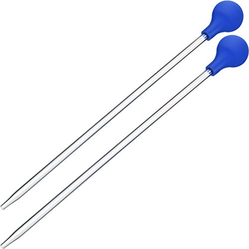 Boao 2 Sets Long Pipette for Fish Tank Coral Food Feeder Long Syringe Aquarium Coral Feeding Tube for Marine Fish Reef Aquatic Plant Spider Snake Lizard(Blue) - color: Clear,Blue