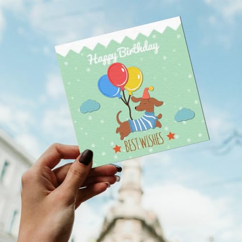 Balloon Dachshund Die Cuts, Carbon Steel Die Cuts Cutting Dies Dog Frame Stencils Scrapbooking Embossing Template Dies for Card Making Party Greeting Embossing Invitation Photo Album - style: Balloon dachshund