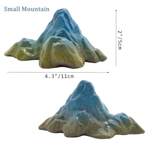 M2cbridge Aquarium Ceramic Cave Rock for Betta Shrimp Cichlid Fish Hideout Decor (Coral Cave + Mountain) - color: Coral Cave + Mountain