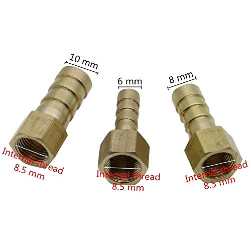 Leakproof Hose Fittings Brass 1/8" Female/Male Thread To 6/8/10mm Pagoda Connector Aquarium Adapter Water Hose Connector Gas Soft Tube (Color : Grey)