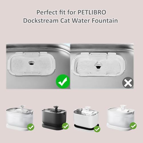 12 Pack Cat Water Fountain Replacement Filter for Petlibro Dockstream Cat Water Fountain PLWF005/PLWF115/PLWF105, Pet Water Fountain Filter with 12 Replacement Pre-Filter Pump Sponges and 1 Hard Brush