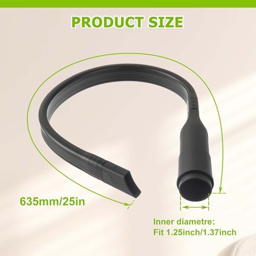 25 inch Flexible Vacuum Crevice Attachment Tool Crevice Brush Tool Kit for Vacuum Hoses Accepting 1-1/4"(32mm) or 1-3/8"(35mm) Inner Diameter Attachments 24.4inch
