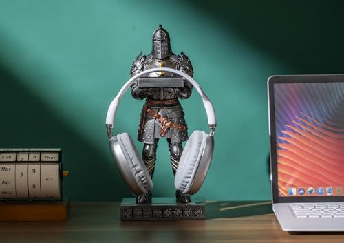 King's Guard Headphone Stand Watch Display Stand Jewelry Bracelet Necklace Holder Trays Towers Warrior Knight Mobile Phone Stand for Office & Home 12.20 Inch (Iron) - color: Iron