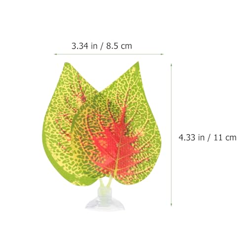 GALPADA 2pcs Reptile Terrarium Simulated Plant Leaves Set Purple Perilla Leaf and Apple Aquarium Decorations for Fish Tank and Reptile Habitat Landscaping