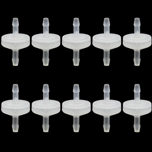 10 Pack 1/8 inch Plastic Check Valve, One Way Barb Hose Inline Non Return For Fuel, Oil, Water, Air (1/8 inch) - size: 1/8 Inch